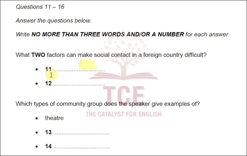 Dạng short answer question