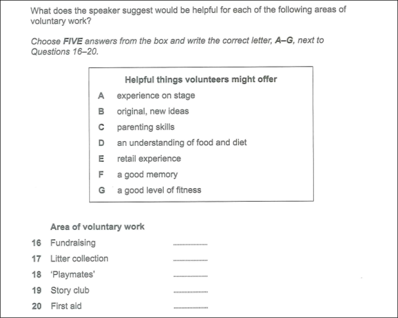 Matching information