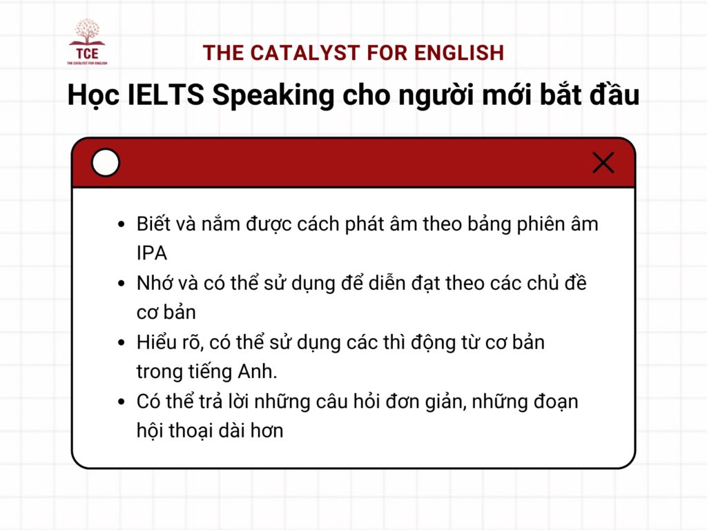 Học IELTS Speaking cho người mới bắt đầu