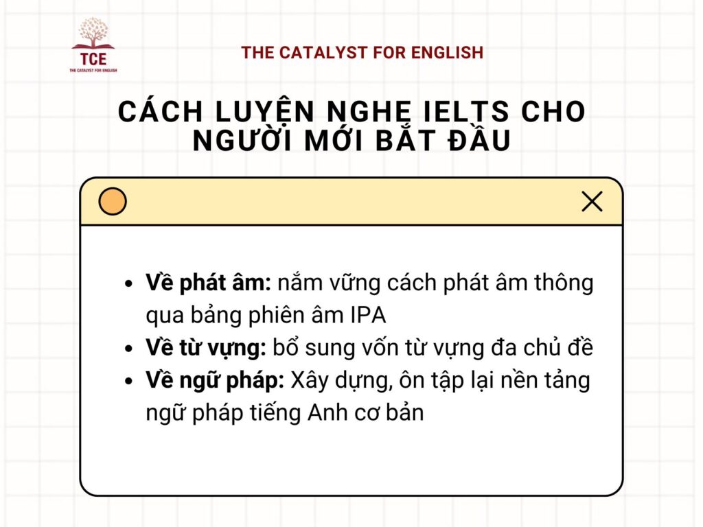 Cách luyện nghe IELTS cho người mới bắt đầu 