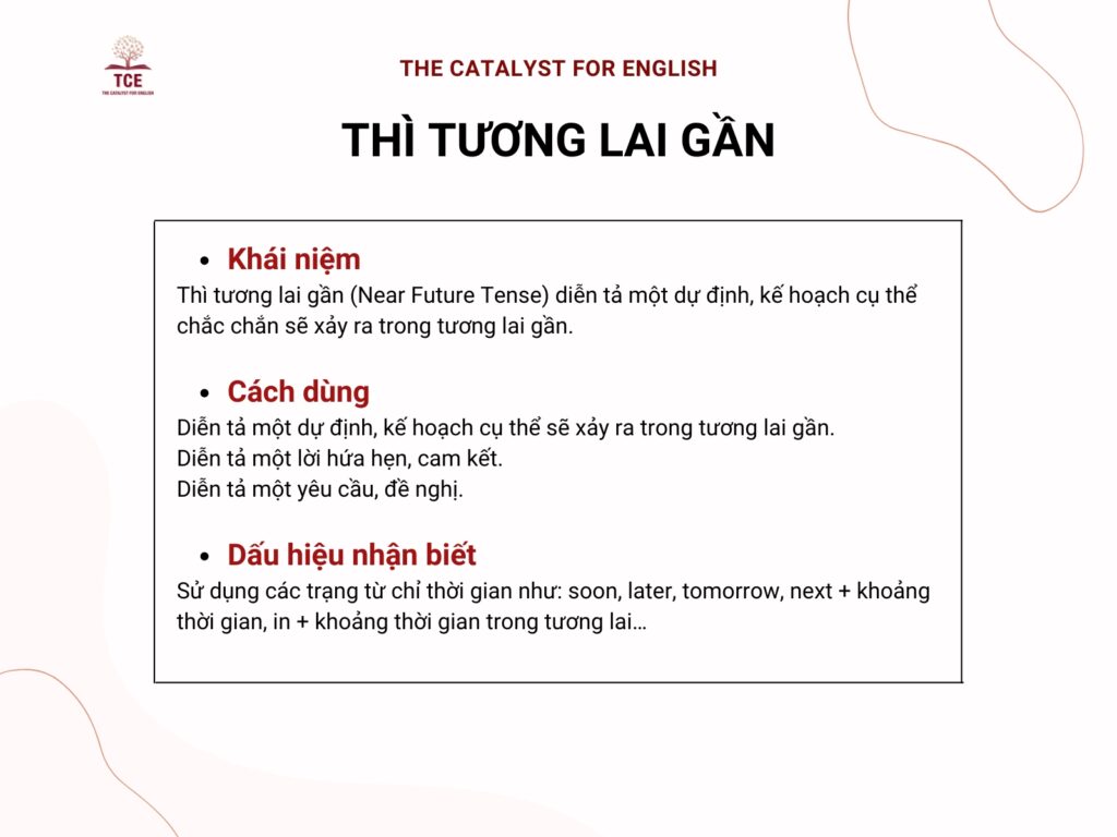 Khái niệm, cách dùng, công thức thì tương lai gần