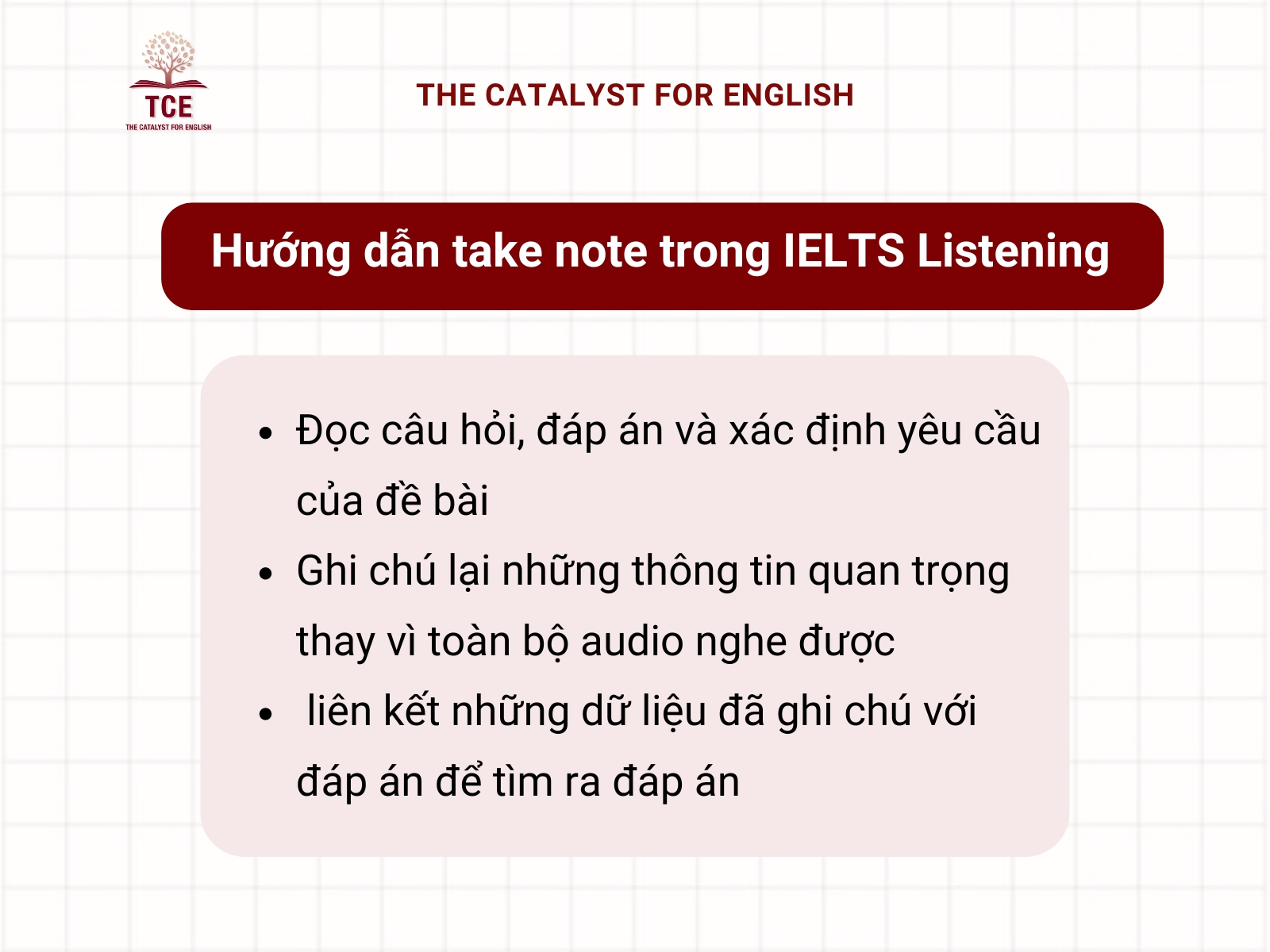 3 bước take note trong IELTS Listening