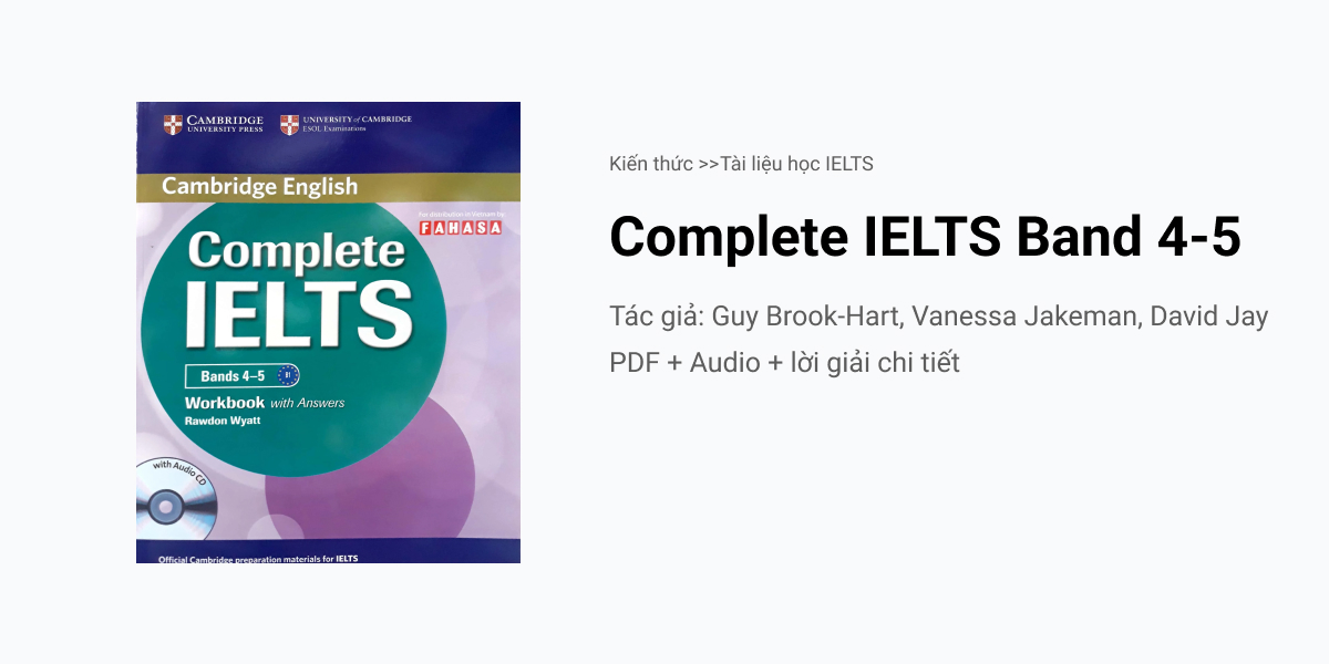 Tải sách Complete IELTS Band 4-5