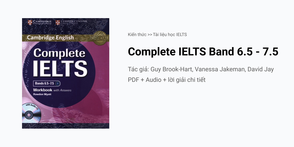 Tải sách Complete IELTS Band 6.5-7.5