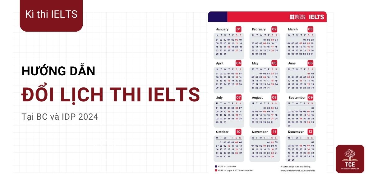 Hướng dẫn đổi lịch thi IELTS tại BC và IDP