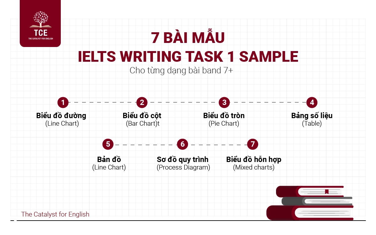 7 bài mẫu IELTS Writing Task 1 Sample cho từng dạng bài