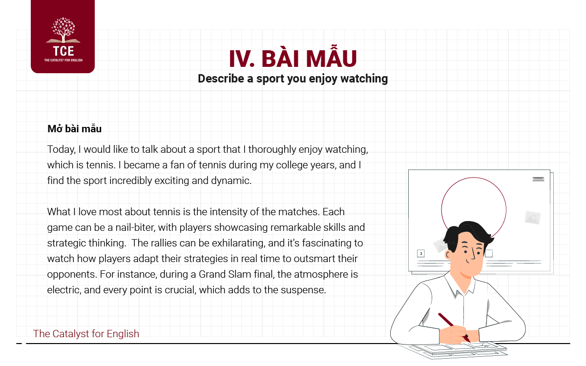 Bài mẫu Describe a sport you enjoy watching - Speaking part 2