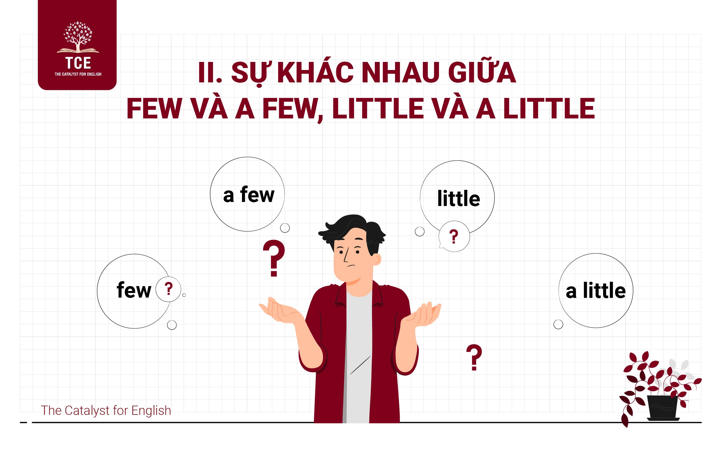 Sự khác nhau giữa few và a few, little và a little