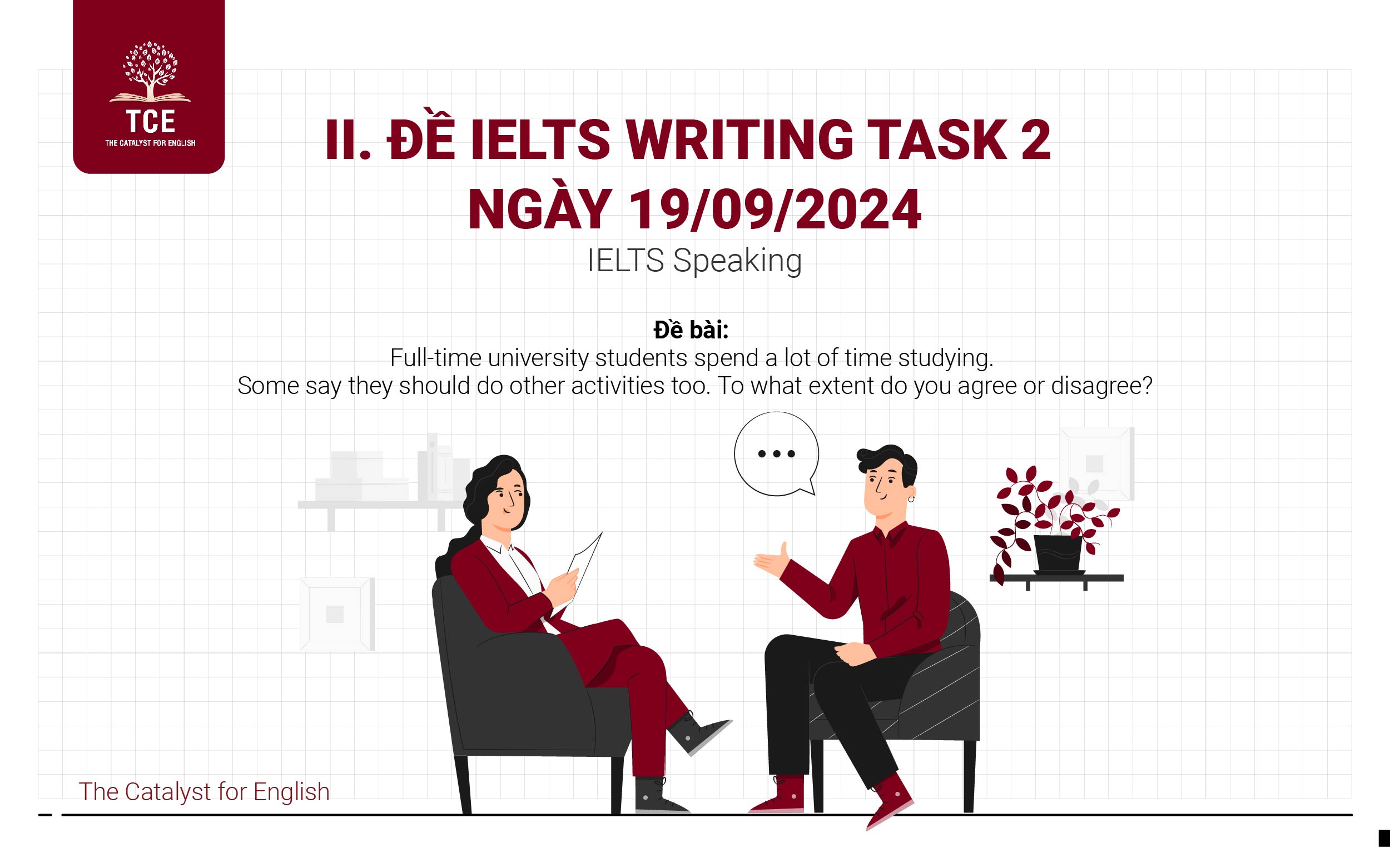 Đề IELTS Writing Task 2 ngày 19/09/2024