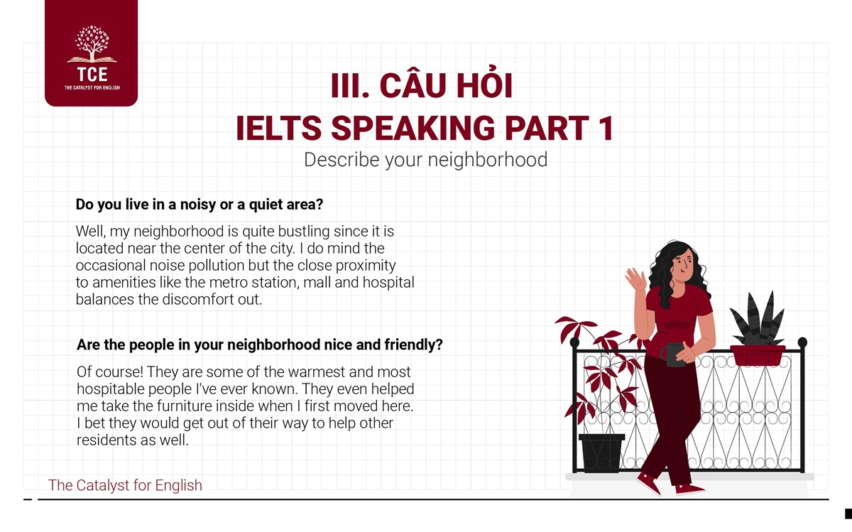 IELTS Speaking part 1 - Describe your neighborhood