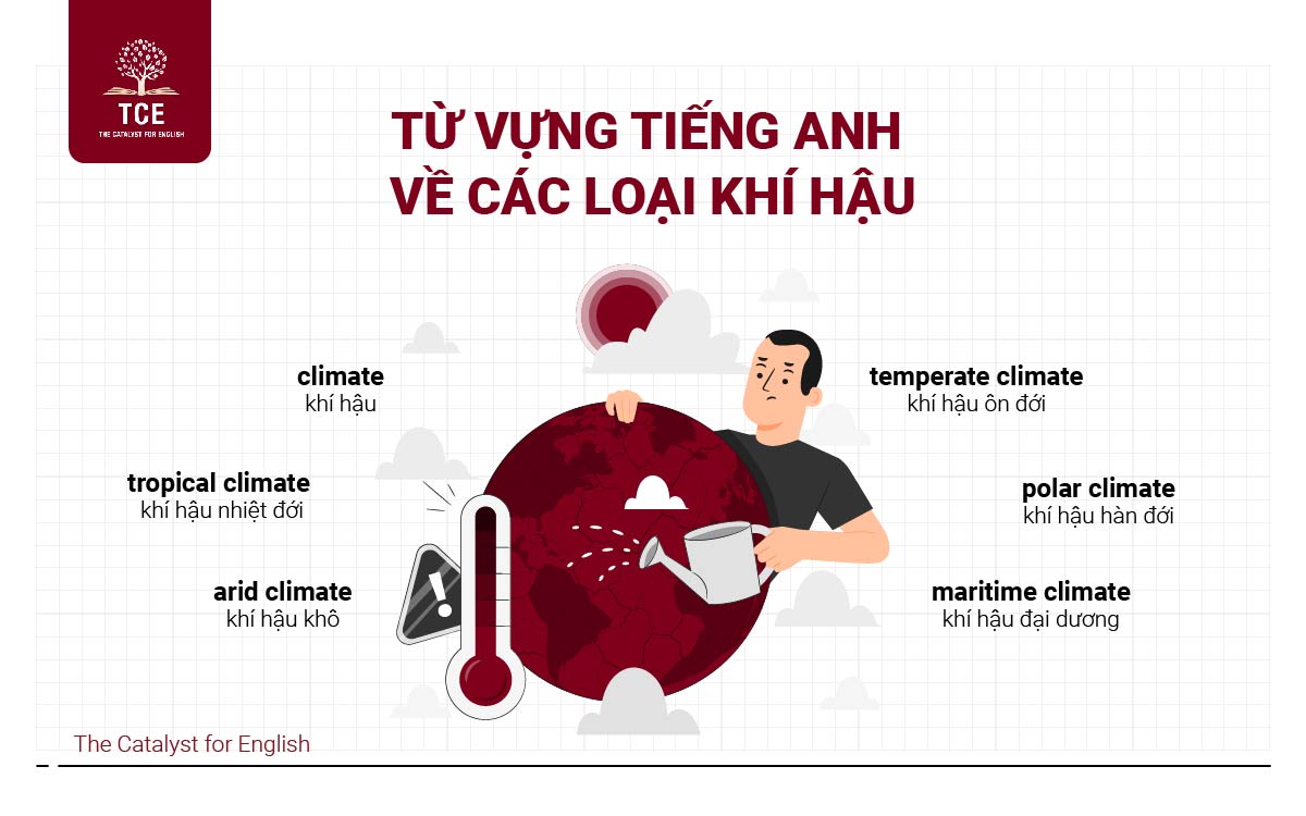 Từ vựng về thời tiết tiếng Anh - Các loại khí hậu