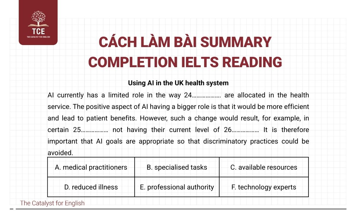 Cách làm bài dạng Summary Completion IELTS Reading