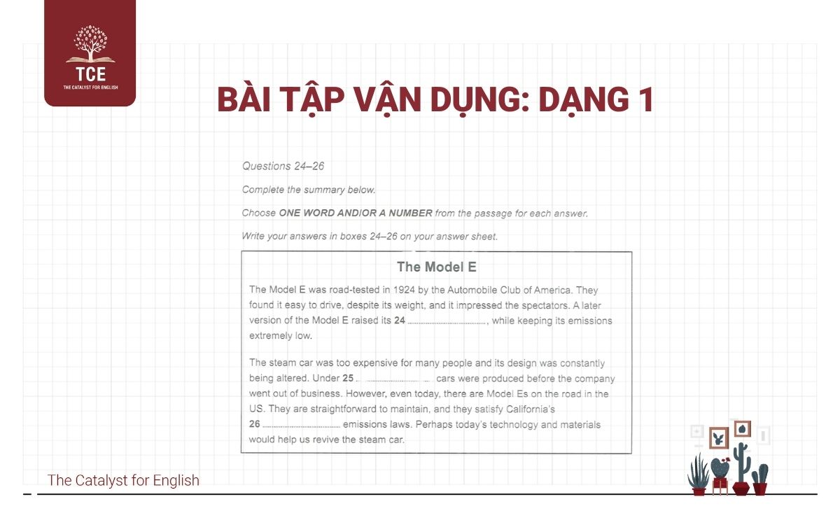 Bài tập vận dụng dạng 1