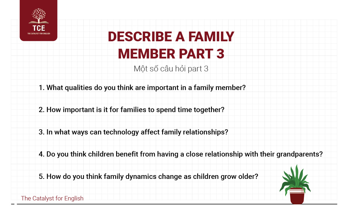 Describe a family member – IELTS Speaking Part 3