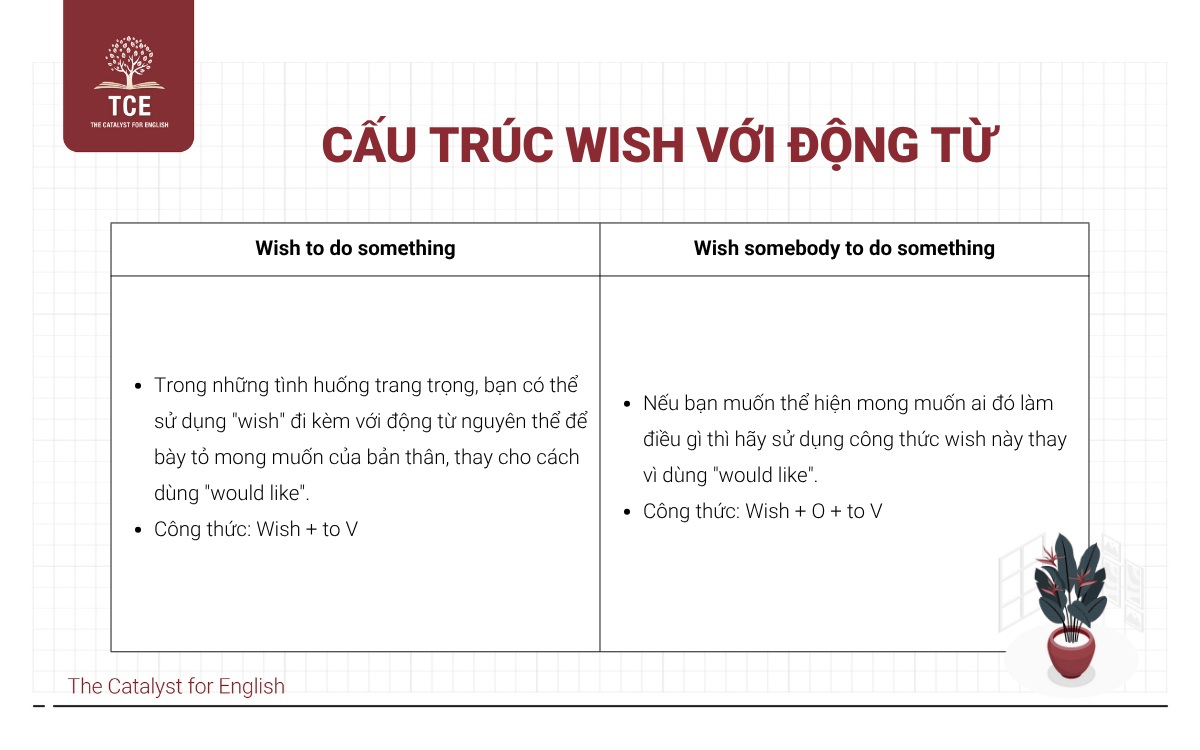 Cấu trúc WISH với động từ