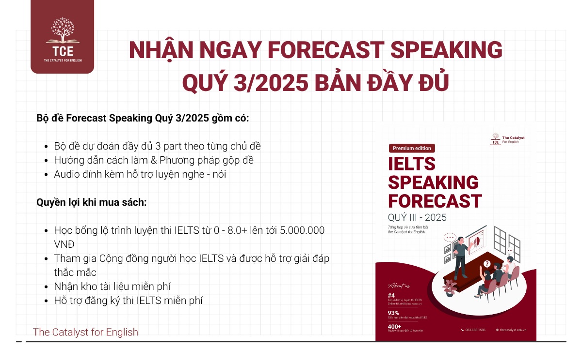 Link download bộ đề Forecast Speaking Quý 3 2025