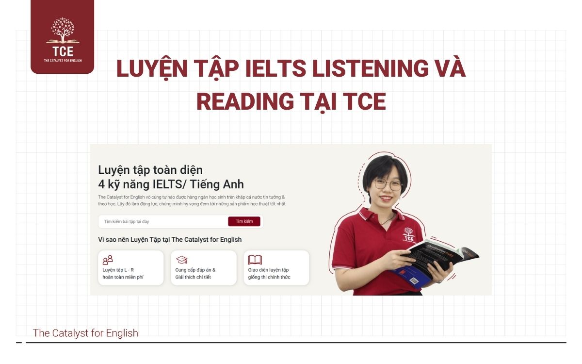 Luyện tập IELTS Listening và Reading tại TCE 