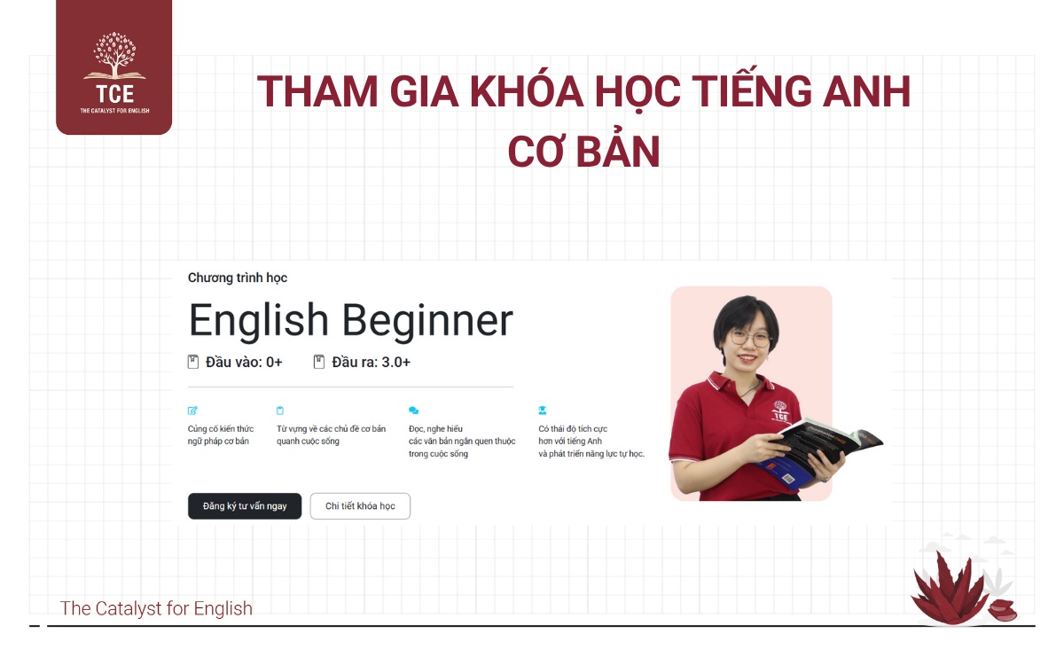 Tham gia khóa học tiếng anh cơ bản