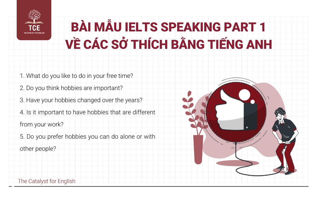 Bài mẫu IELTS Speaking Part 1 về các sở thích bằng tiếng Anh