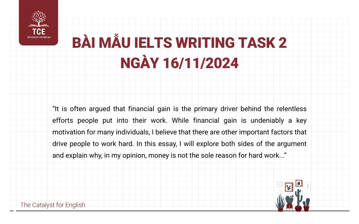 Bài mẫu IELTS Writing Sample Task 2 ngày 16/11/2024