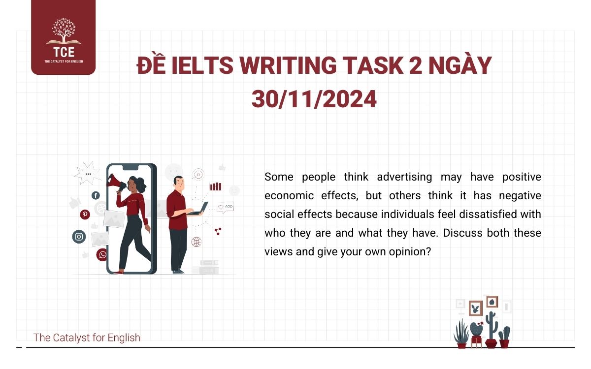 Đề IELTS Writing Task 2 ngày 30/11/2024