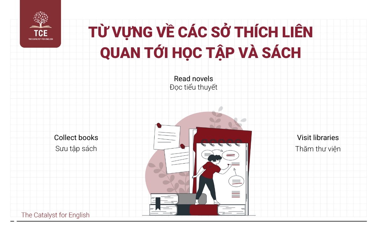 Từ vựng về các sở thích liên quan tới học tập và sách