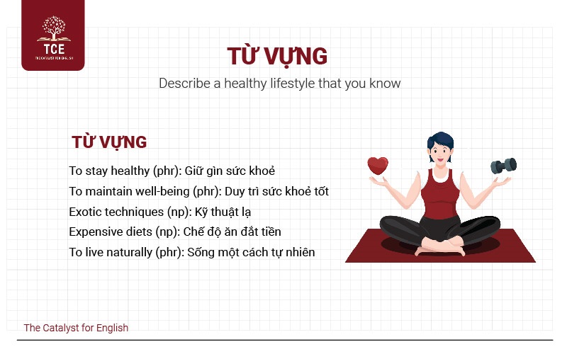 Từ vựng về Describe a healthy lifestyle that you know