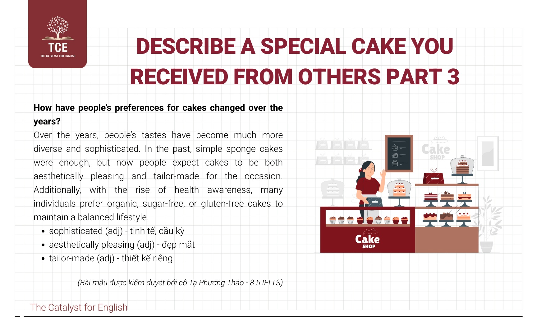 “Describe a special cake you received from others” - Part 3