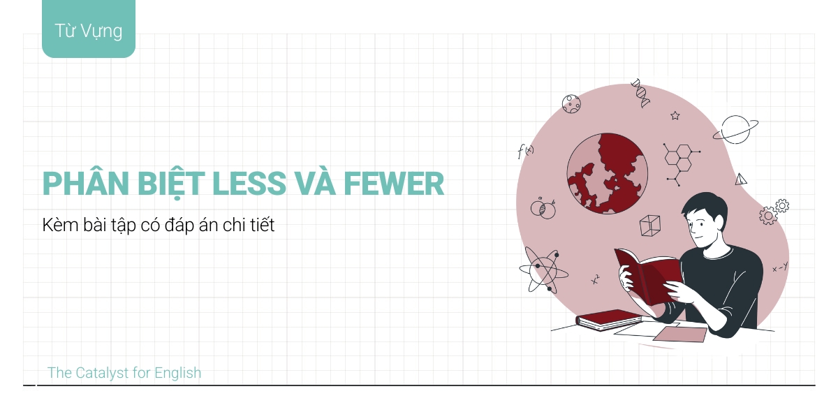 Phân biệt less và fewer