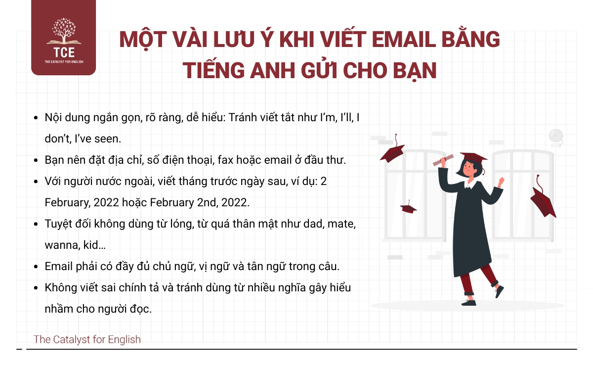 Một vài lưu ý khi viết email bằng tiếng Anh gửi cho bạn
