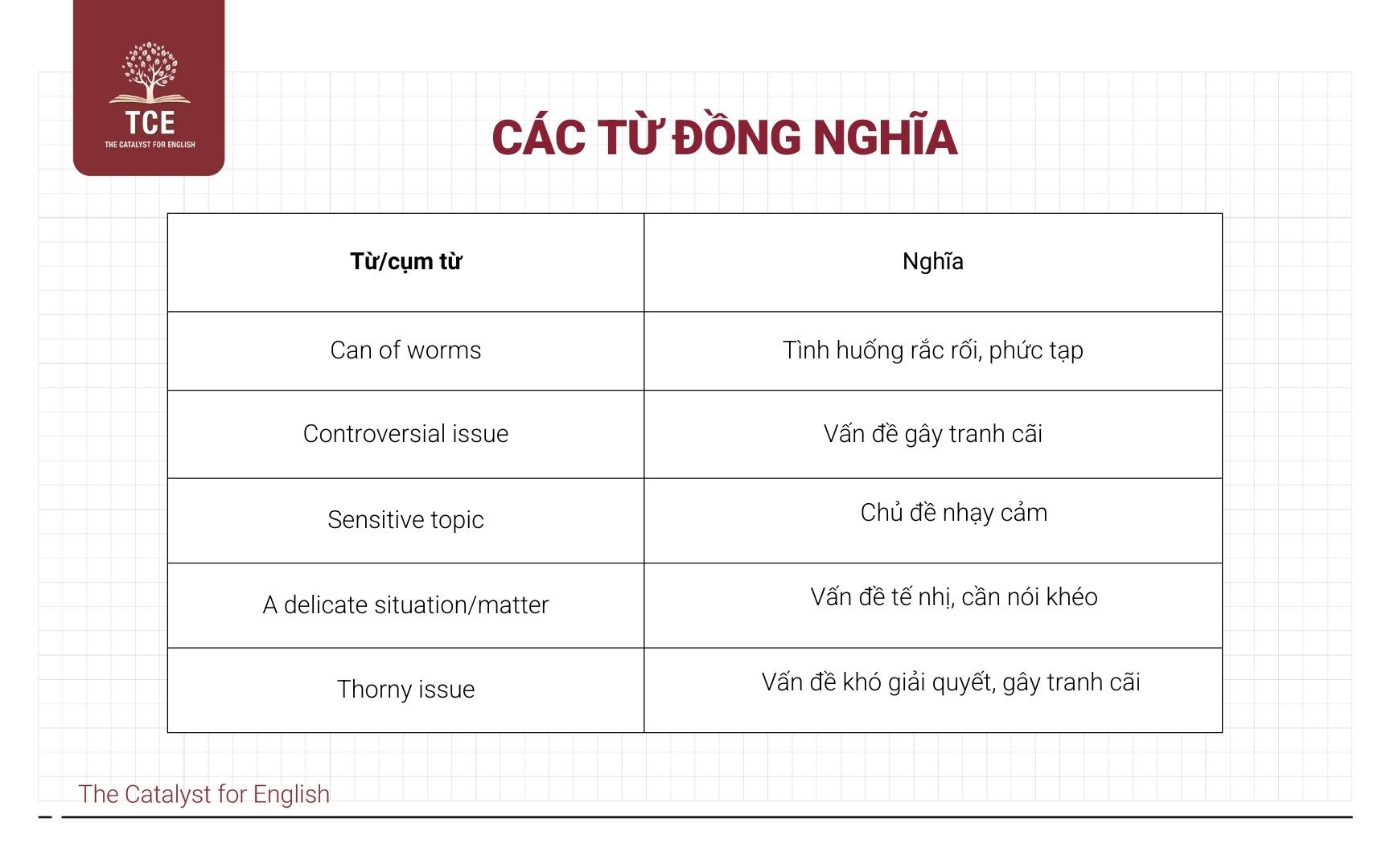 Các từ đồng nghĩa với A hot potato 