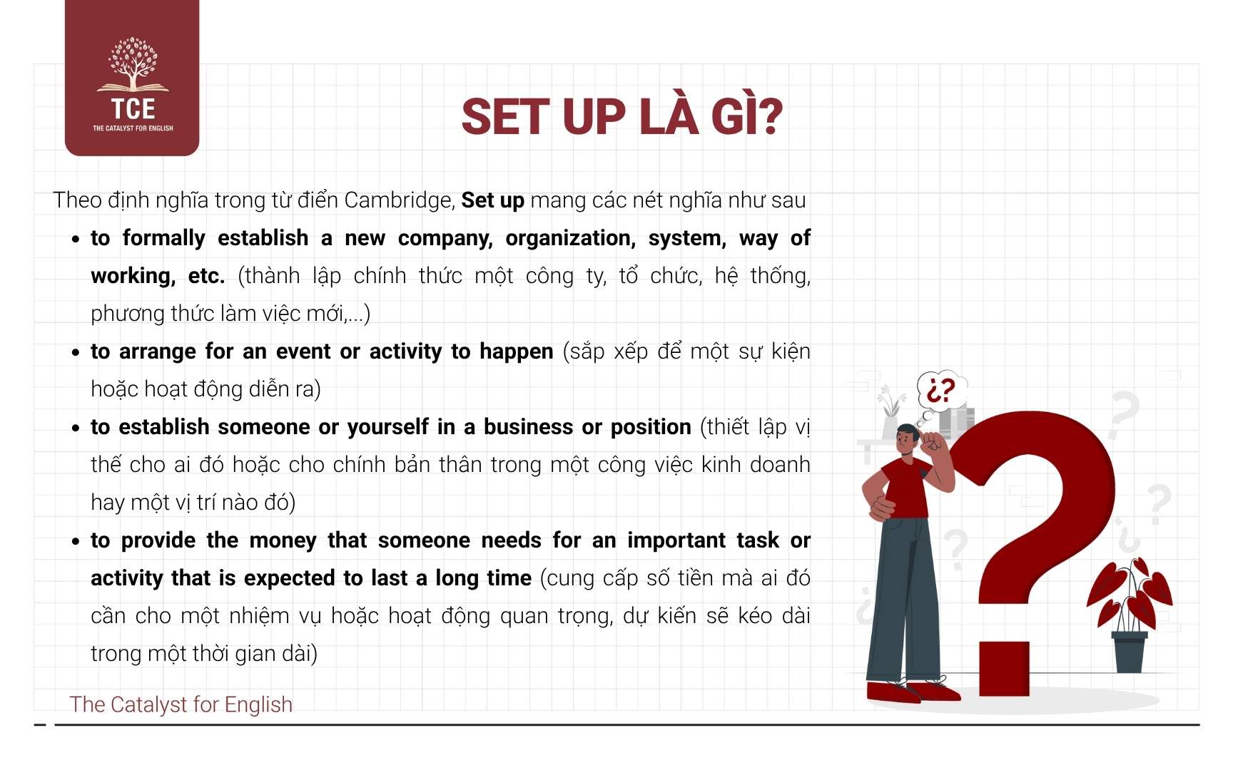 Set up là gì? Cách dùng của Set up
