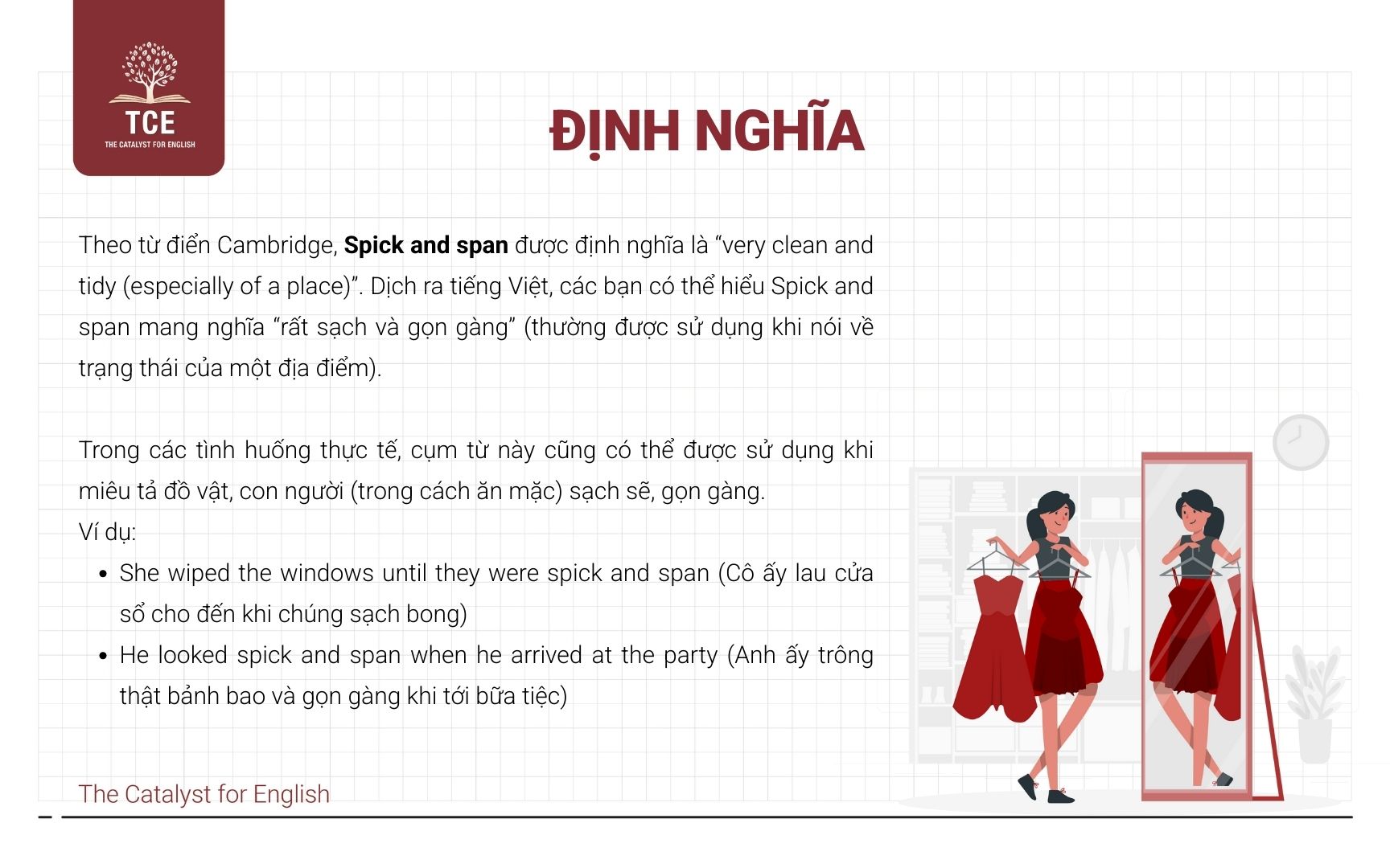 Spick and span là gì?