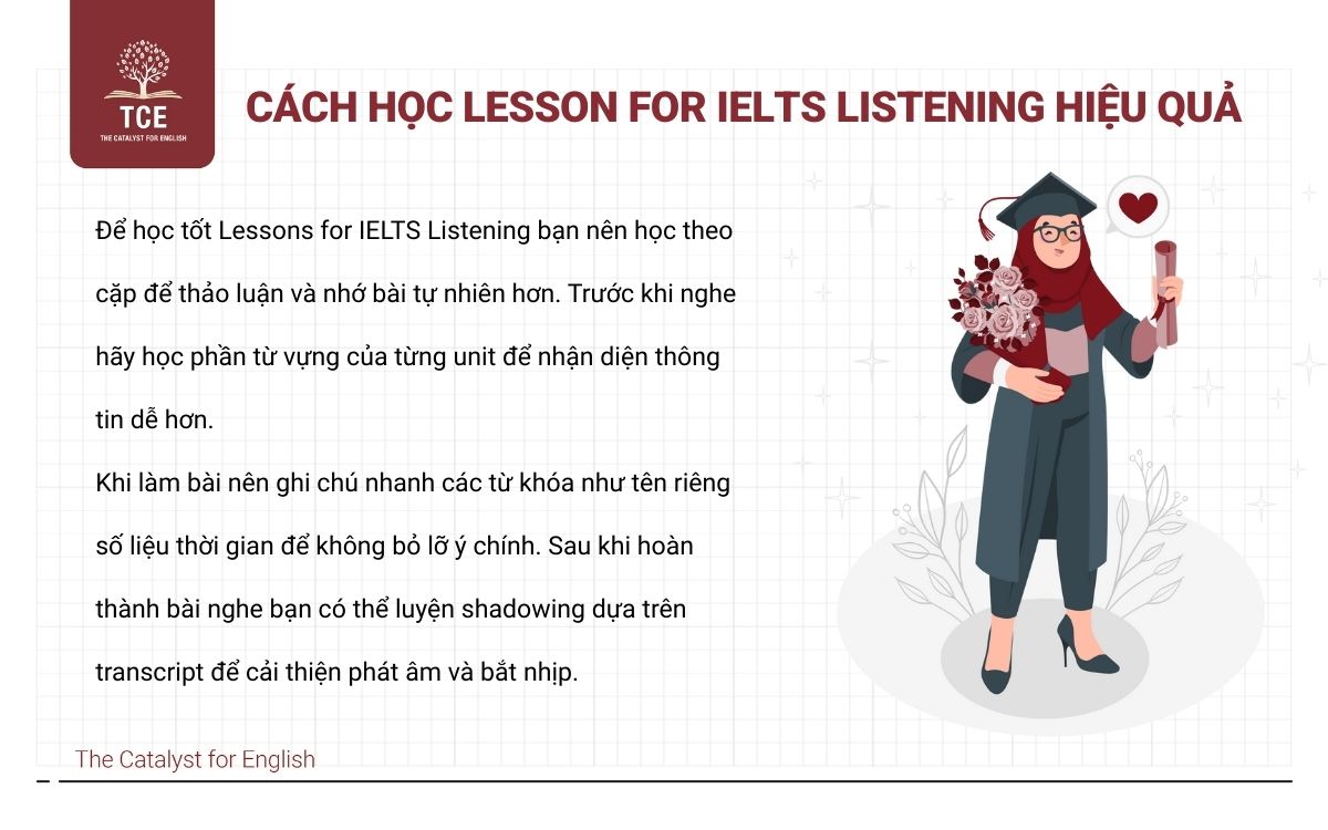 Cách học Lesson For IELTS Listening Key hiệu quả