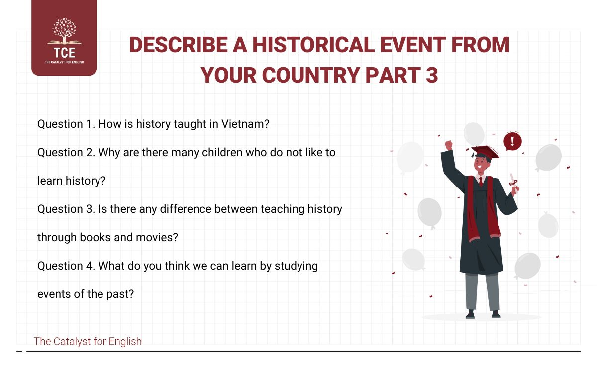 Sample answer describe a historical event from your country - Speaking part 3