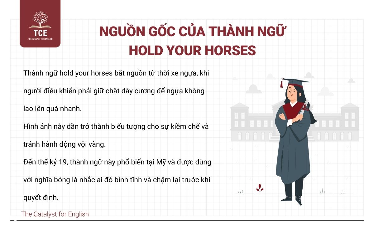 Nguồn gốc của thành ngữ Hold your horses