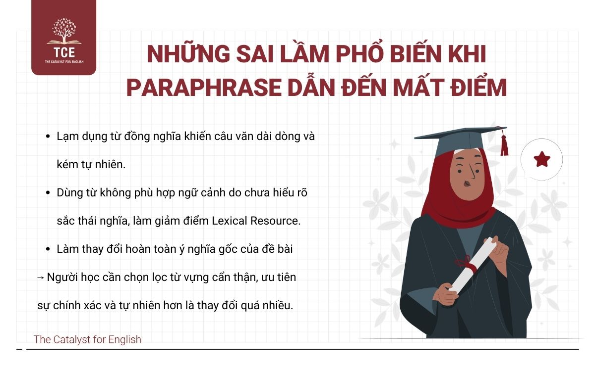 Những sai lầm phổ biến khi paraphrase dẫn đến mất điểm