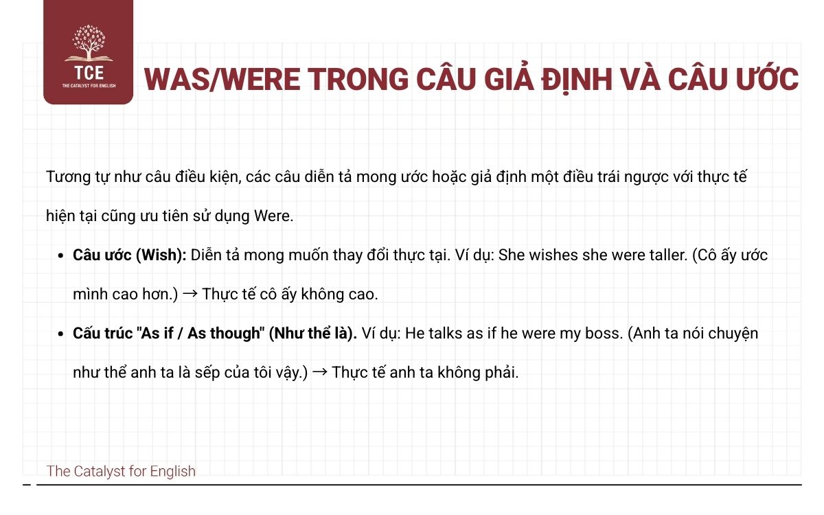 Was/Were trong câu giả định và câu ước (Wish)
