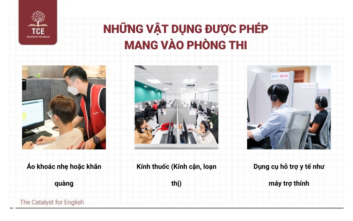 Những vật dụng được phép mang vào phòng thi