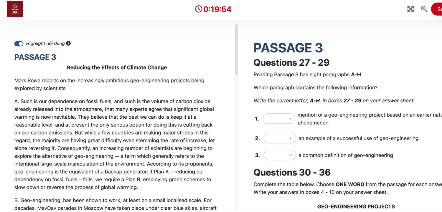 Tổng quan về bài đọc Reducing the effects of climate change